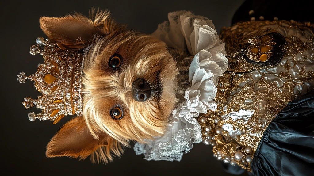 cute dog wear royal costume phone wallpaper 4k