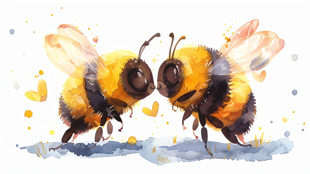 cute happy two bees kissing desktop wallpaper 4k