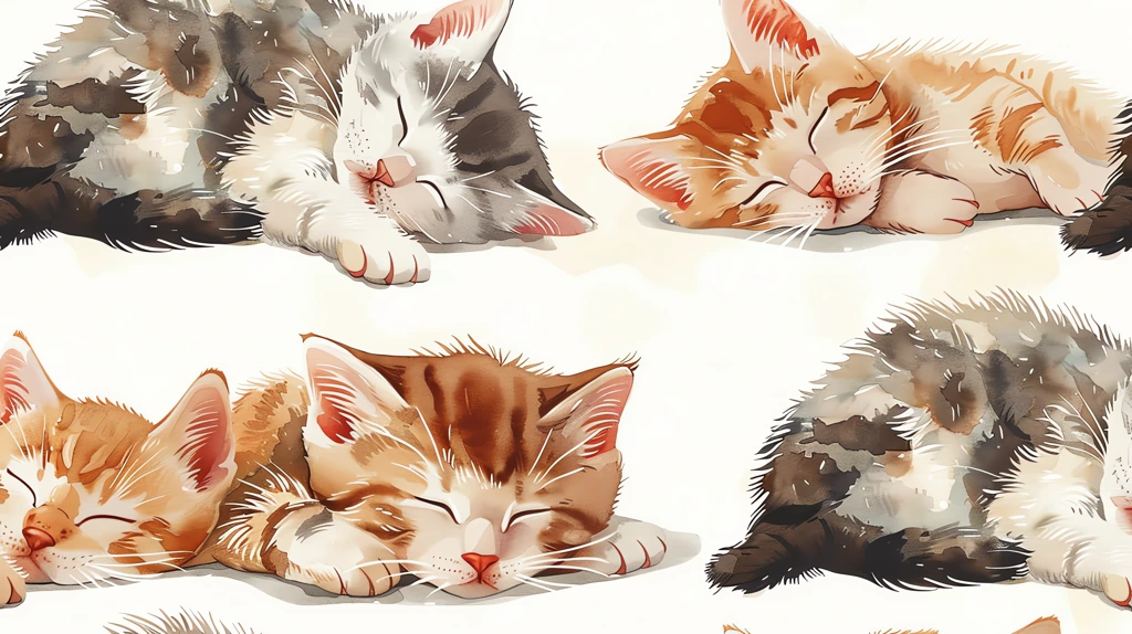 cute kittens sleeping pattern soft desktop wallpaper 4k