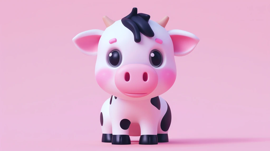 cute little cow social media avatar desktop wallpaper 4k