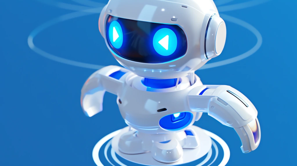 cute little robot round blue eyes, light clean and minimalist oc rendering desktop wallpaper 4k