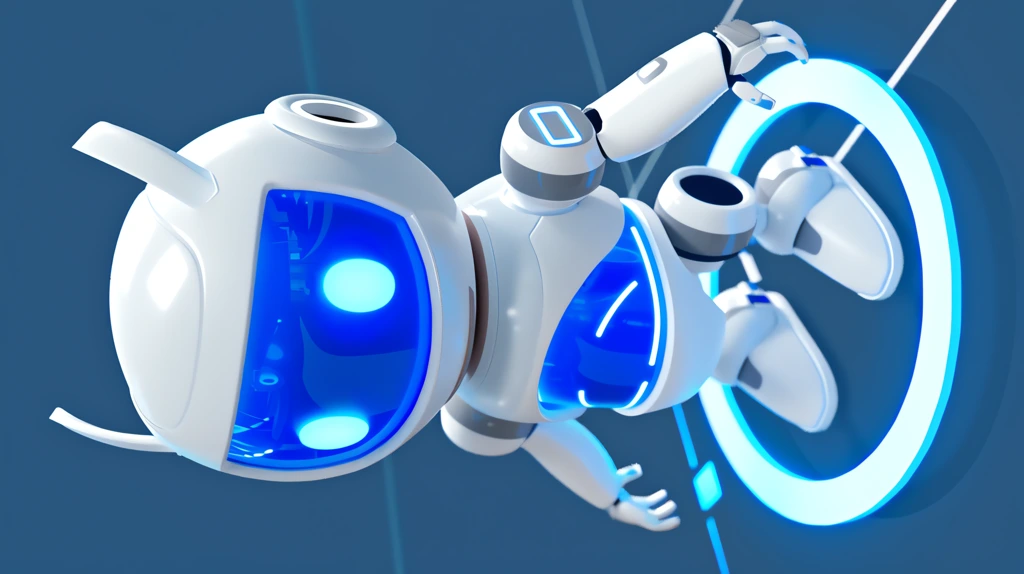 cute little robot round blue eyes phone wallpaper 4k