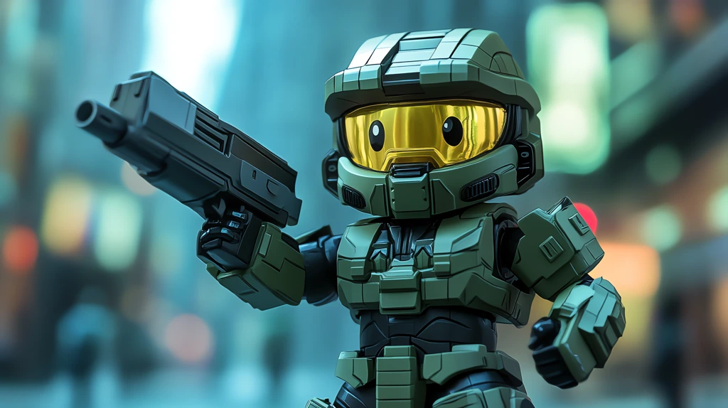 cute masterchief halo version three desktop wallpaper 4k