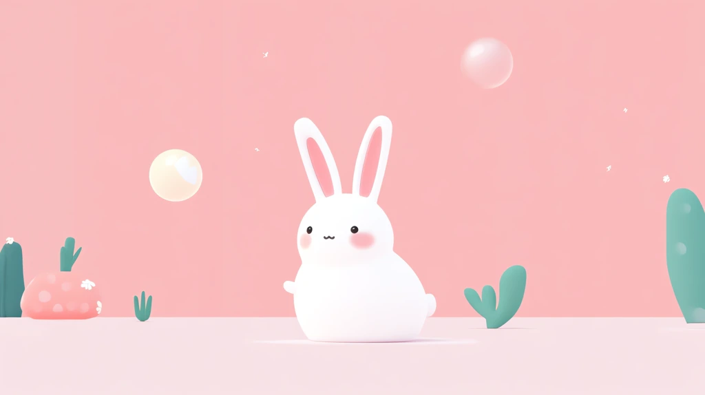 cute minimalist rabbit desktop wallpaper 4k