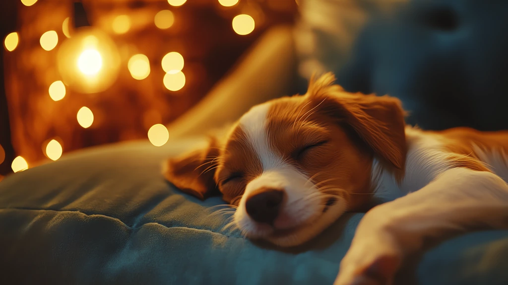 cute puppy sleeping on the sofa desktop wallpaper 4k