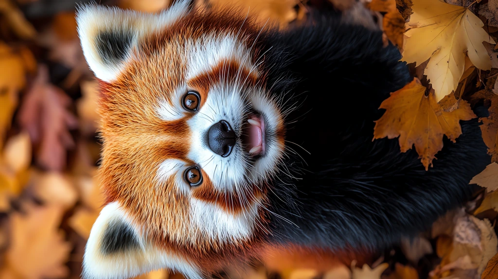 cute red panda smiling phone wallpaper 4k