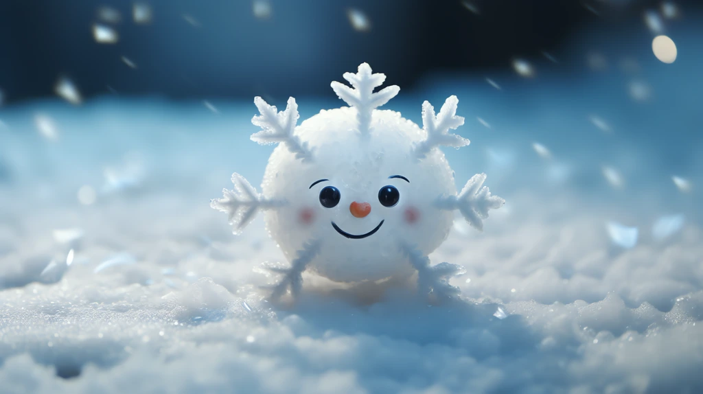 cute snowflake that smile at the winter desktop wallpaper 4k