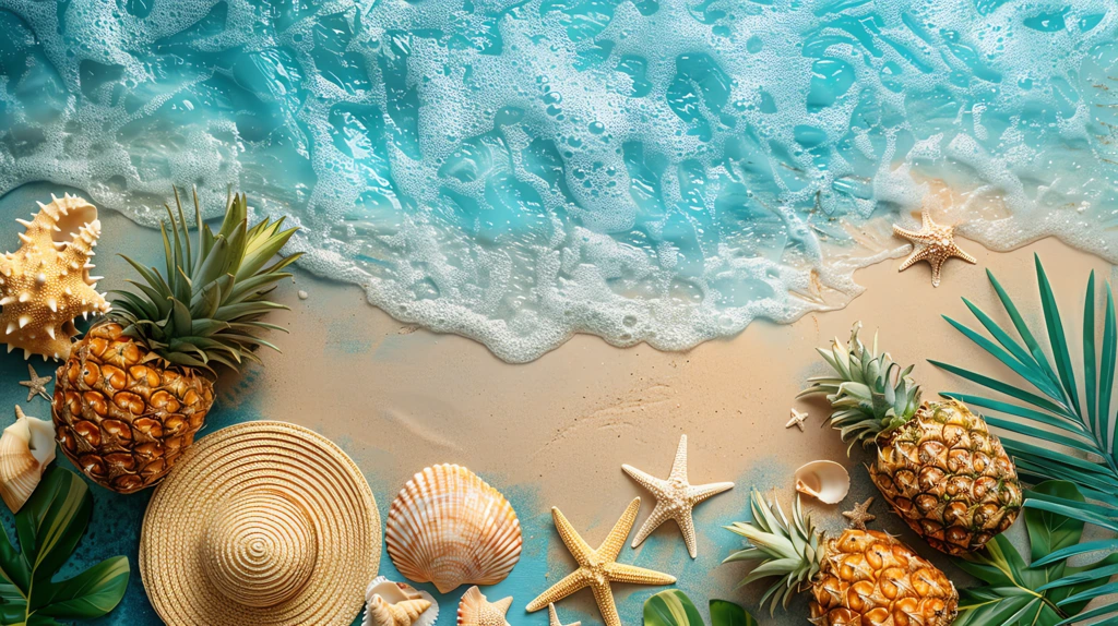 cute summer concept with beach desktop wallpaper 4k