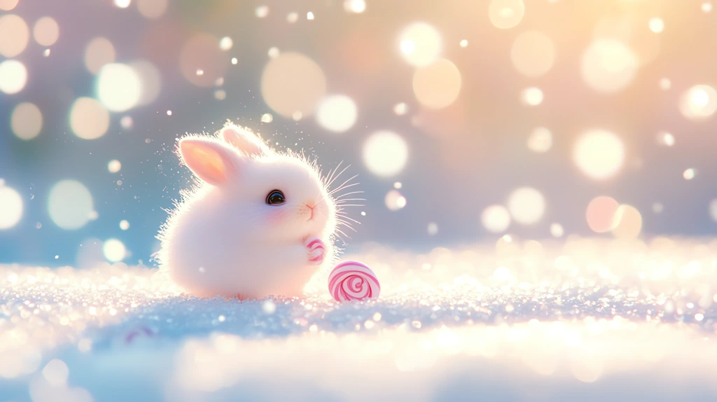 cutest purple white rabbit with black eyes lollipops desktop wallpaper 4k