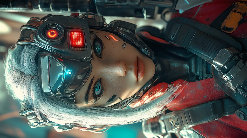 cyborg with machin implanted in her head phone wallpaper 4k