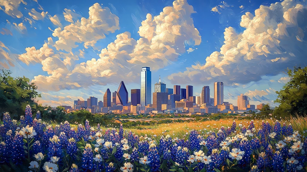 dallas texas – dallas skyline version three desktop wallpaper 4k