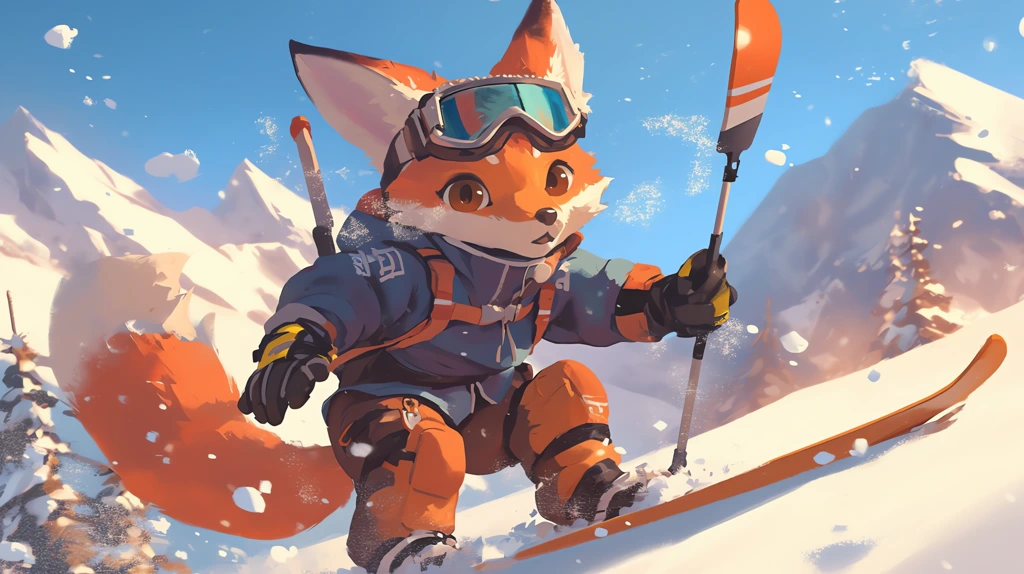 delights of winter sports for foxes desktop wallpaper 4k