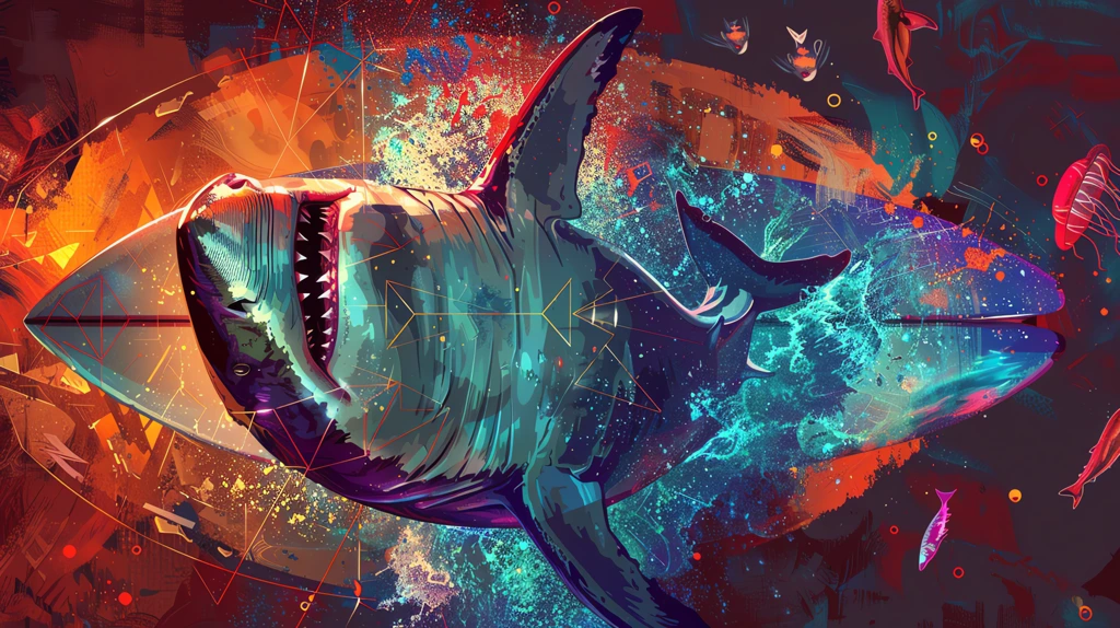 digital artwork featuring a shark phone wallpaper 4k