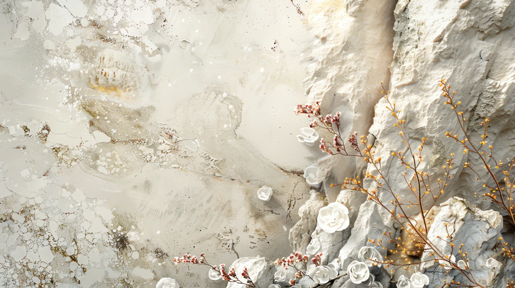 digital junk journal page about beautiful pure white rock mine of precious subtle colored desktop wallpaper 4k