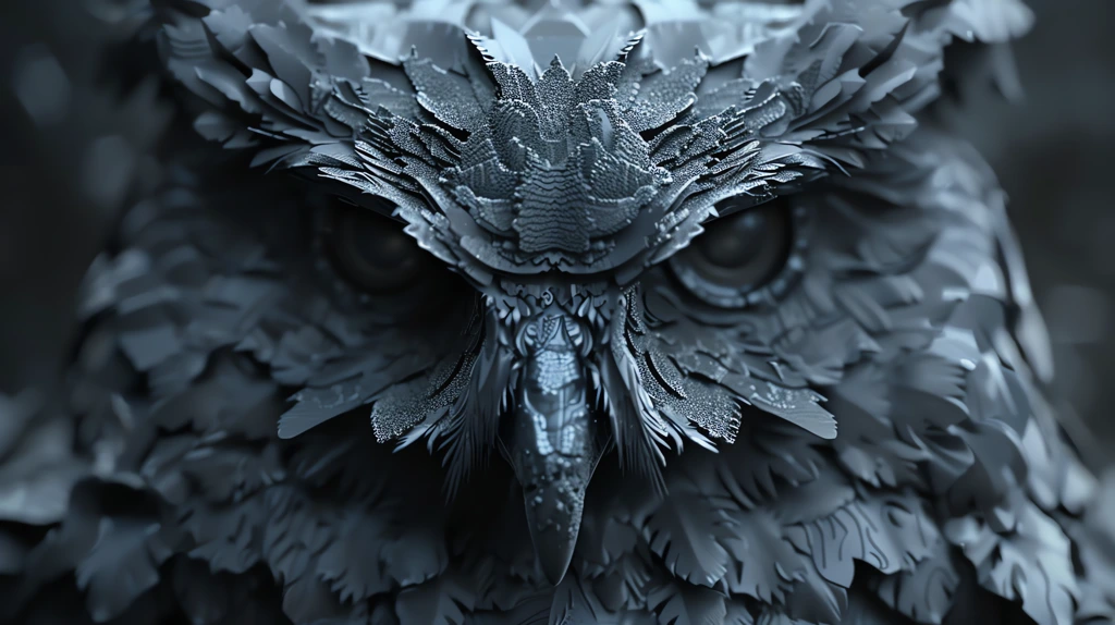 dimensional relief owl face face pattern dark style high sense desktop wallpaper 4k