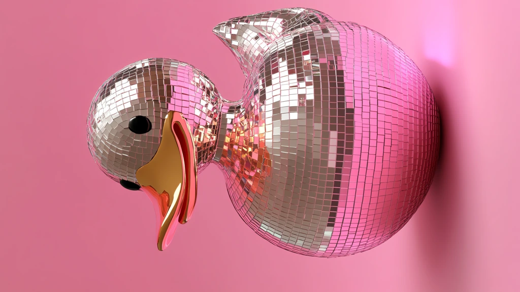 disco ball in rubbe duck version one phone wallpaper 4k