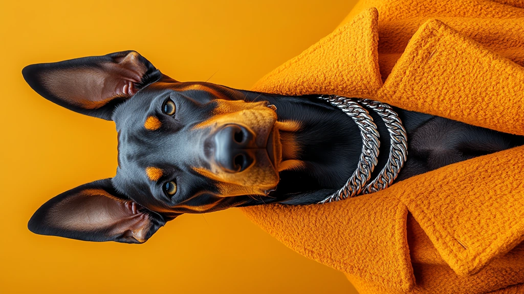 doberman in prada haute designer fashion phone wallpaper 4k