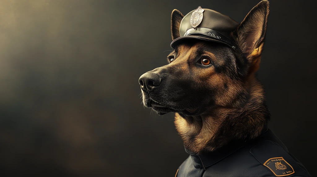 dog police officer version two desktop wallpaper 4k