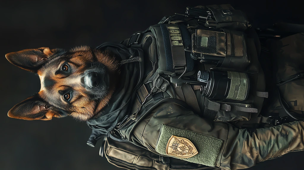 dog police swat wearing tactical gear phone wallpaper 4k