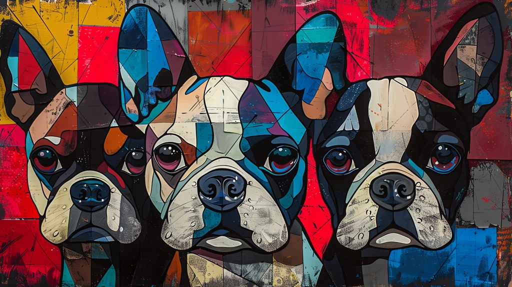 dogs in the style of pablo picasso with muted colors desktop wallpaper 4k