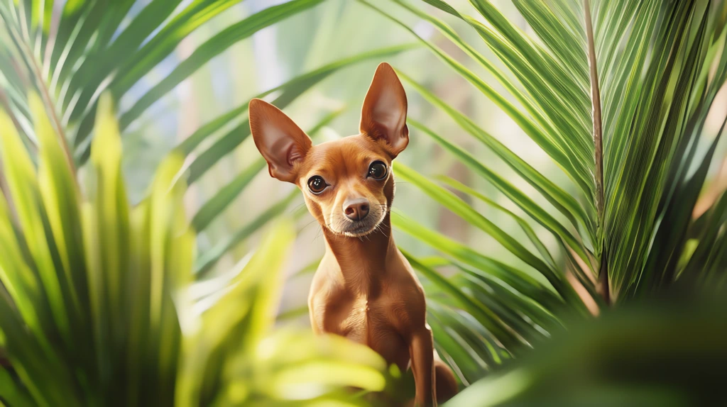 dogs sit in palms desktop wallpaper 4k