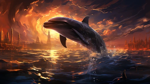 dolphin at water 16x9 animals desktop wallpaper online free download 4k