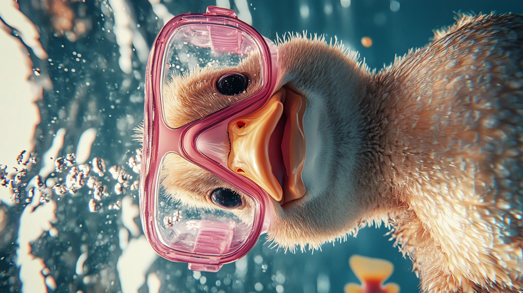 duck enjoying skin scuba diving version four phone wallpaper 4k