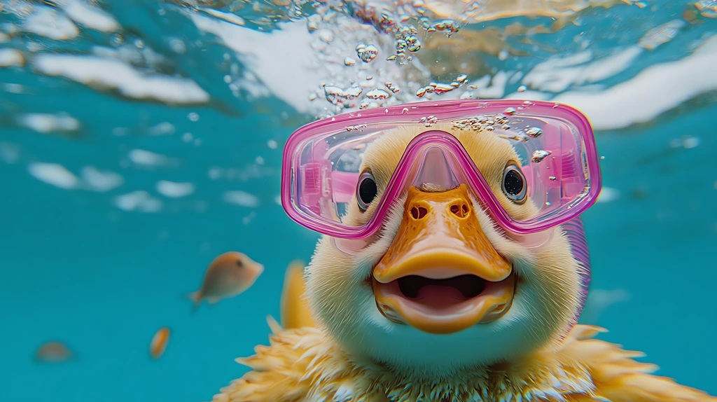 duck enjoying skin scuba diving version one desktop wallpaper 4k