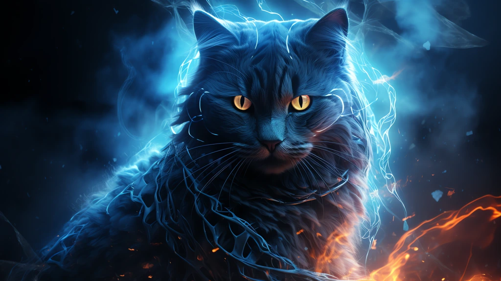 electric cat desktop wallpaper 4k