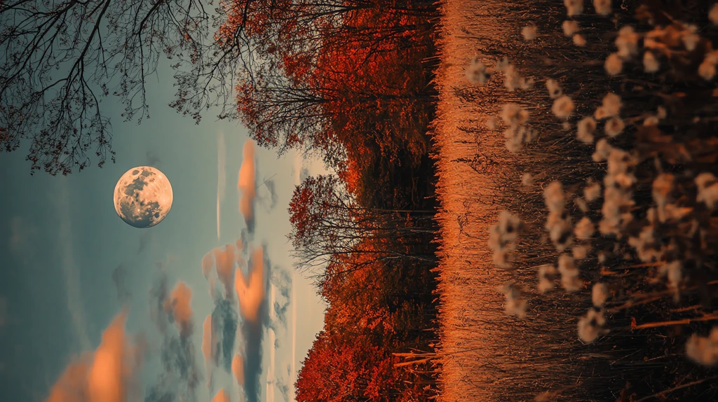 enchanting autumn hues and the moon version three phone wallpaper 4k