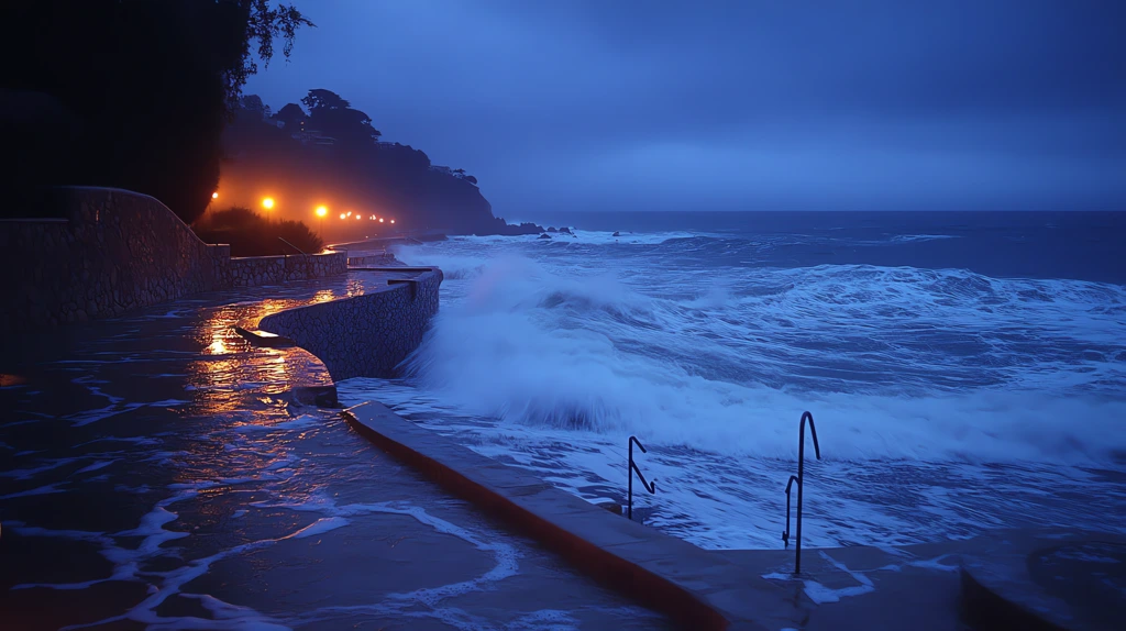 esalen baths nobody in sight surreal waves desktop wallpaper 4k