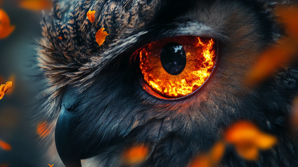 evil growing inside eye of a floral owls like an evil desktop wallpaper 4k