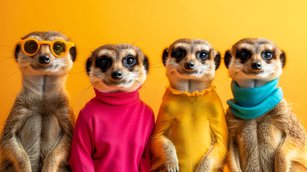 fashionable outfits meerkat desktop wallpaper 4k