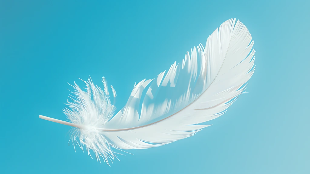 feather floating freely in the wind clear blue sky desktop wallpaper 4k