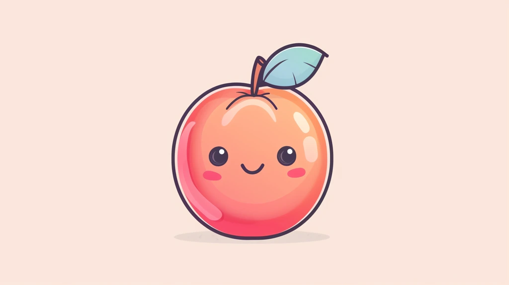 featuring a cute peach as character in a cartoon style desktop wallpaper 4k