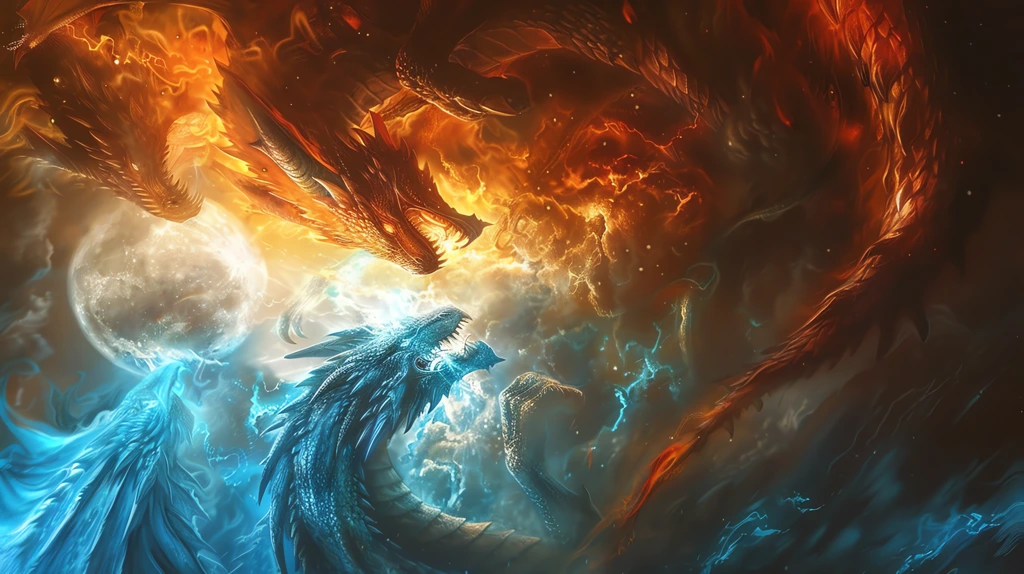 fire dragon surrounded by flames phone wallpaper 4k