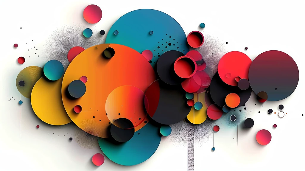 flat layered cut paper colorful abstract modern based on circles desktop wallpaper 4k