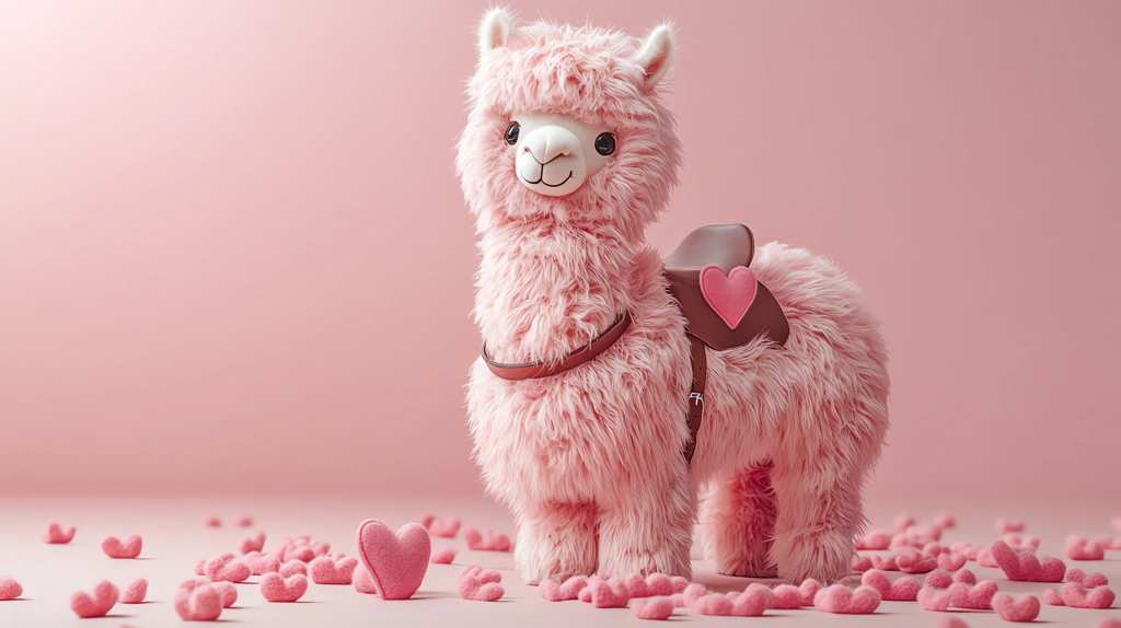 fluffy pink llama version two desktop wallpaper 4k