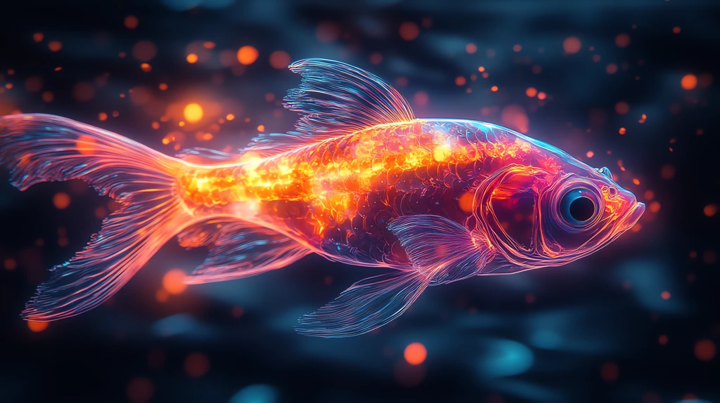 flying fish neon contour version one desktop wallpaper 4k