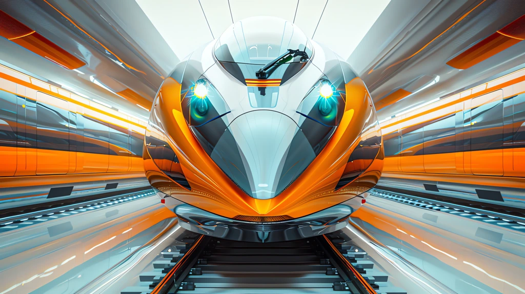 futuristic double-decker train sleek and aerodynamic shape desktop wallpaper 4k