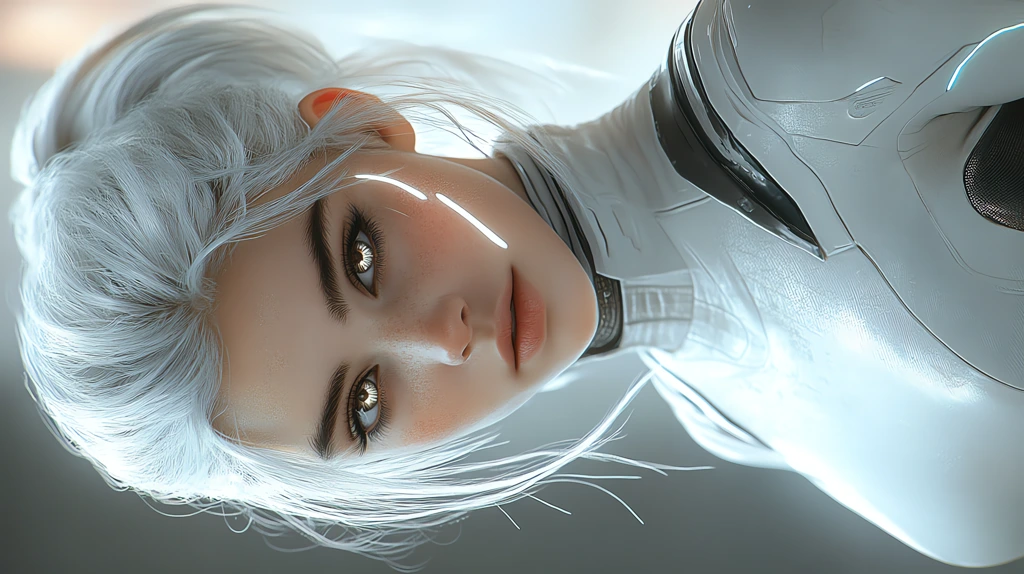 futuristic female character with soft phone wallpaper 4k