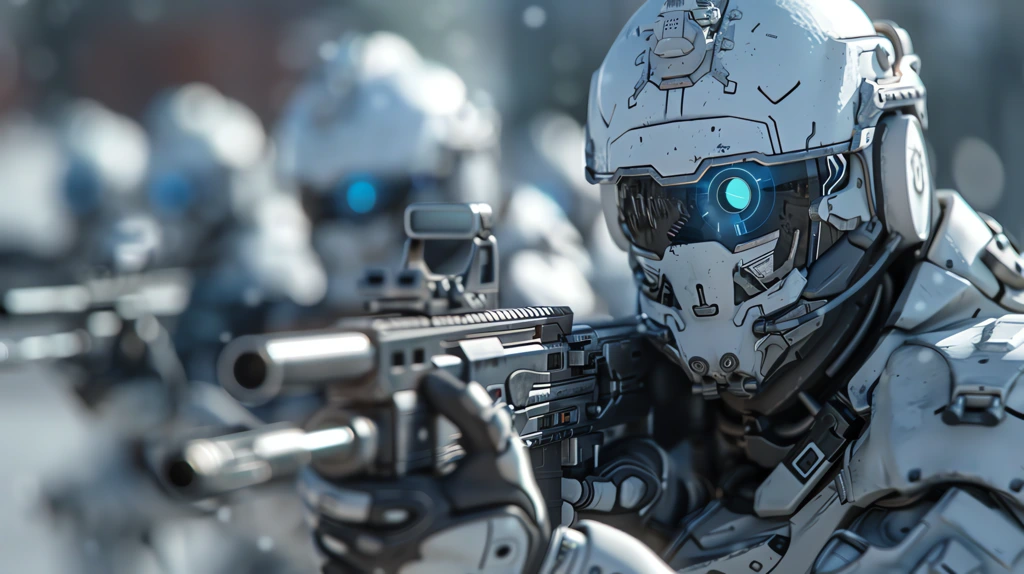 futuristic robots army desktop wallpaper 4k