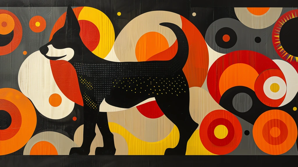 geometric abstraction depicting dog by kazumasa nagai desktop wallpaper 4k