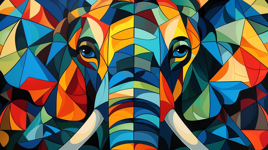 geometric african elephant face desktop wallpaper 4k