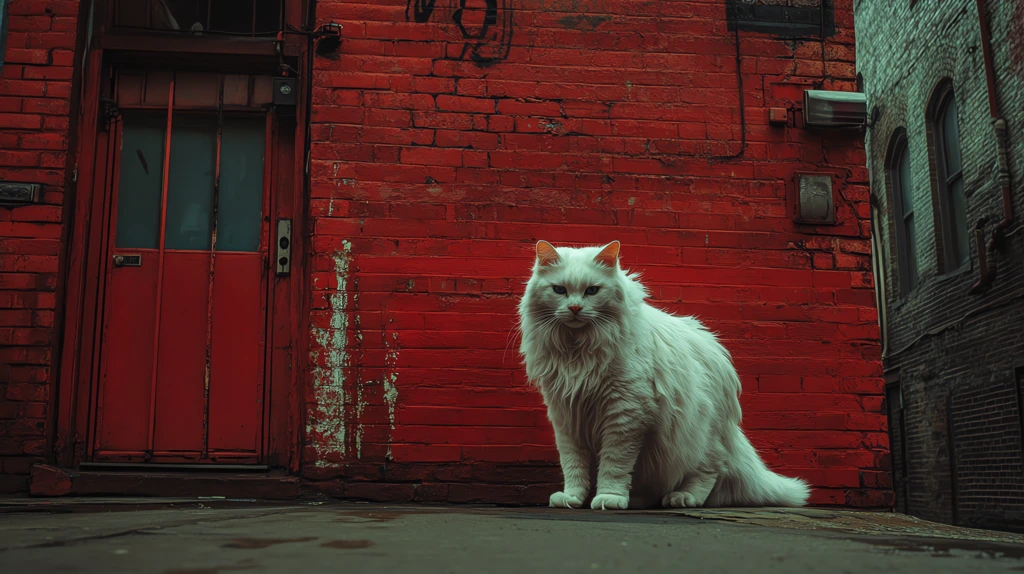 giant cat left and turned left on the color street desktop wallpaper 4k