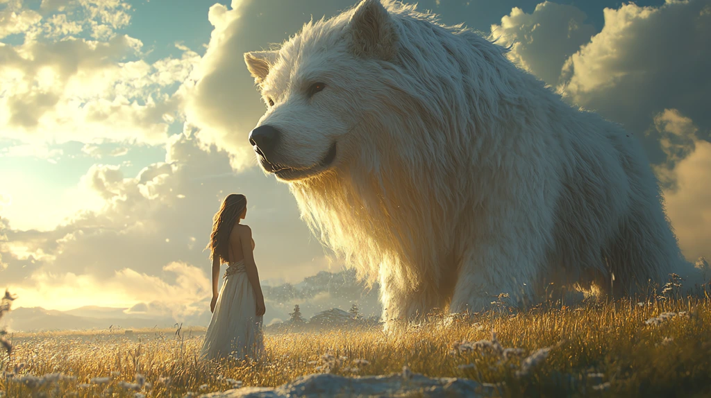 giant dog a women desktop wallpaper 4k