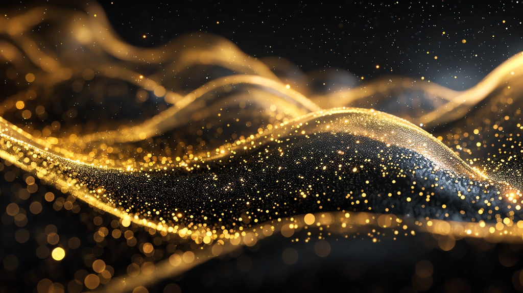 gold particle wave lines appear light desktop wallpaper 4k