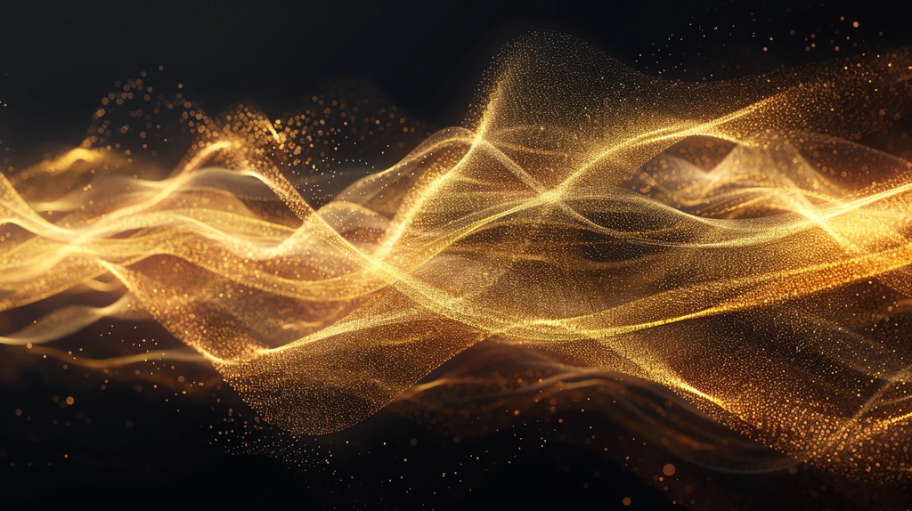 gold particle wave lines thin and delicate appear light desktop wallpaper 4k