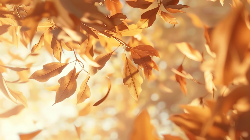 golden-brown leaves falling gently from trees phone wallpaper 4k