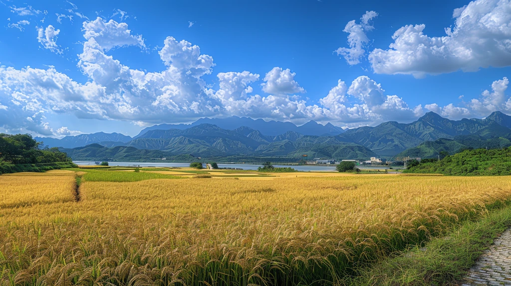 golden rice fields in the nanshan area of shenzhen have become an endless sea of golden desktop wallpaper 4k